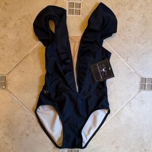 NWT Kandi Kouture Girls Black Aria Leotard